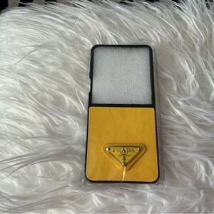 Samsung galaxy 7 flip Prada Yellow phone Case with Logo